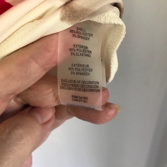 *SOLD* Calvin Klein Zippered Top Blk/Crm Floral Lg - Picture 9 of 10